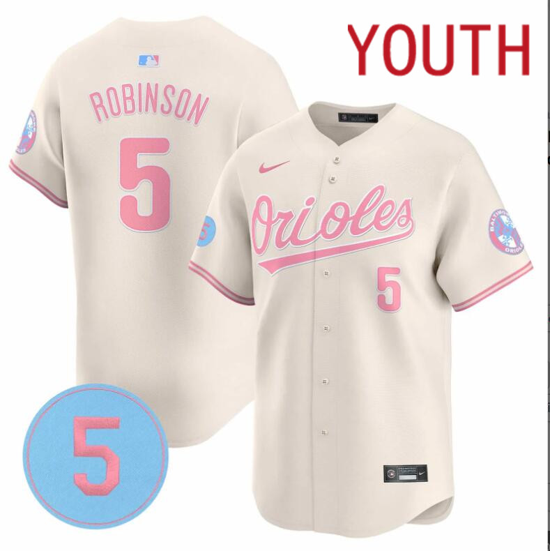 Youth Baltimore Orioles #5 Robinson cream 2024 Nike MLB jersey